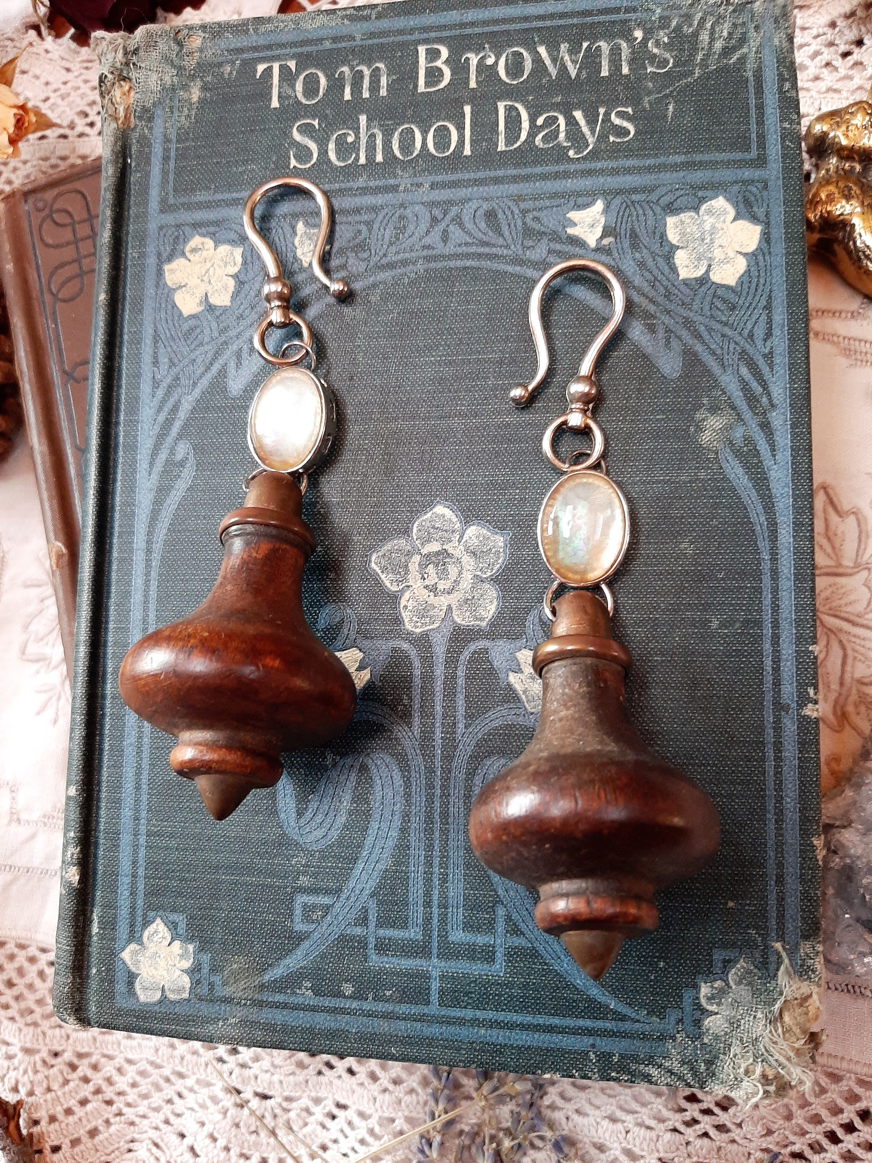 Antique wood door knocker ear weights
