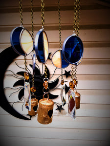Stained Glass Moon Phase Windchime