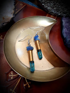 Blue lite brite and agate earrings